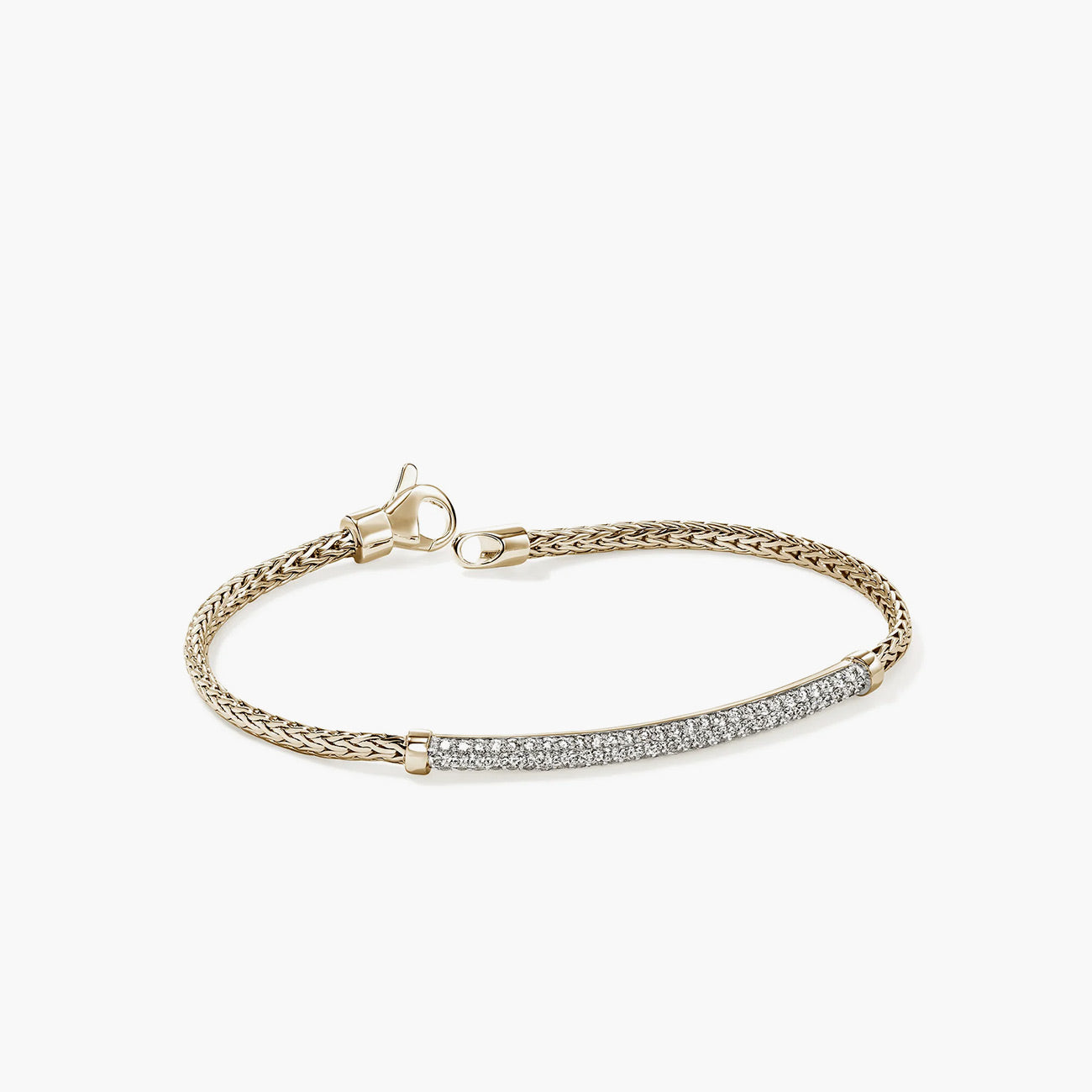 John Hardy Essentials Pavé Diamond Bracelet in 14K Yellow Gold