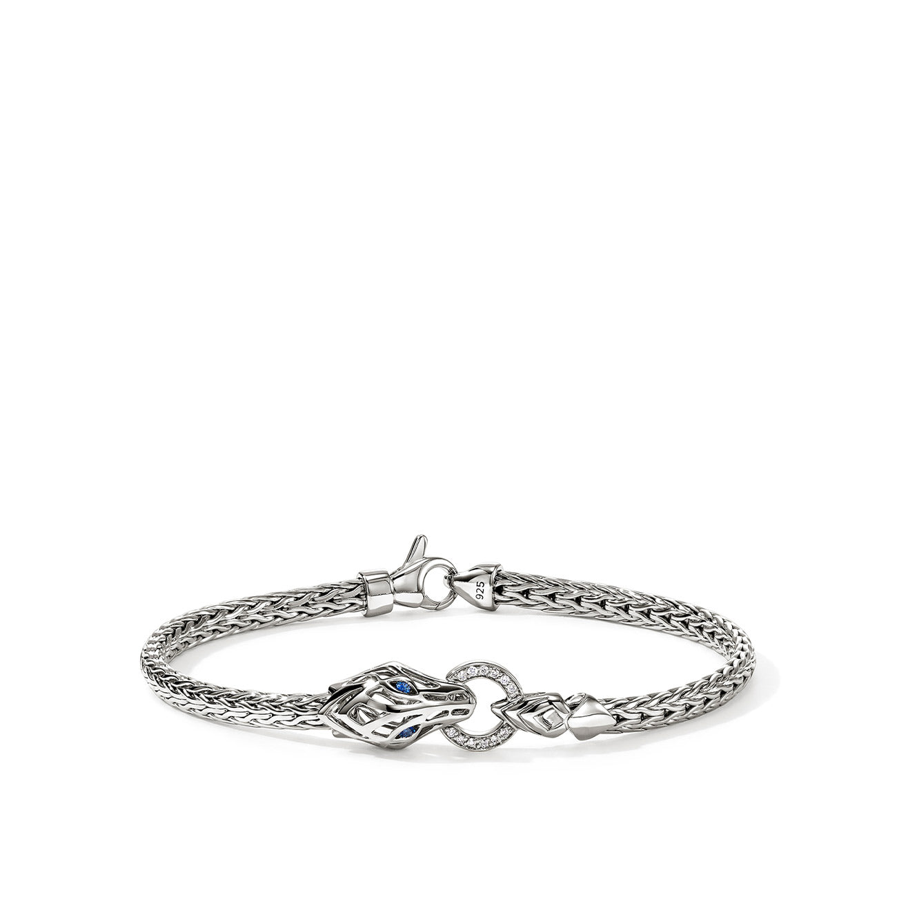 John Hardy Naga Diamond and Sapphire Dragon Chain Bracelet