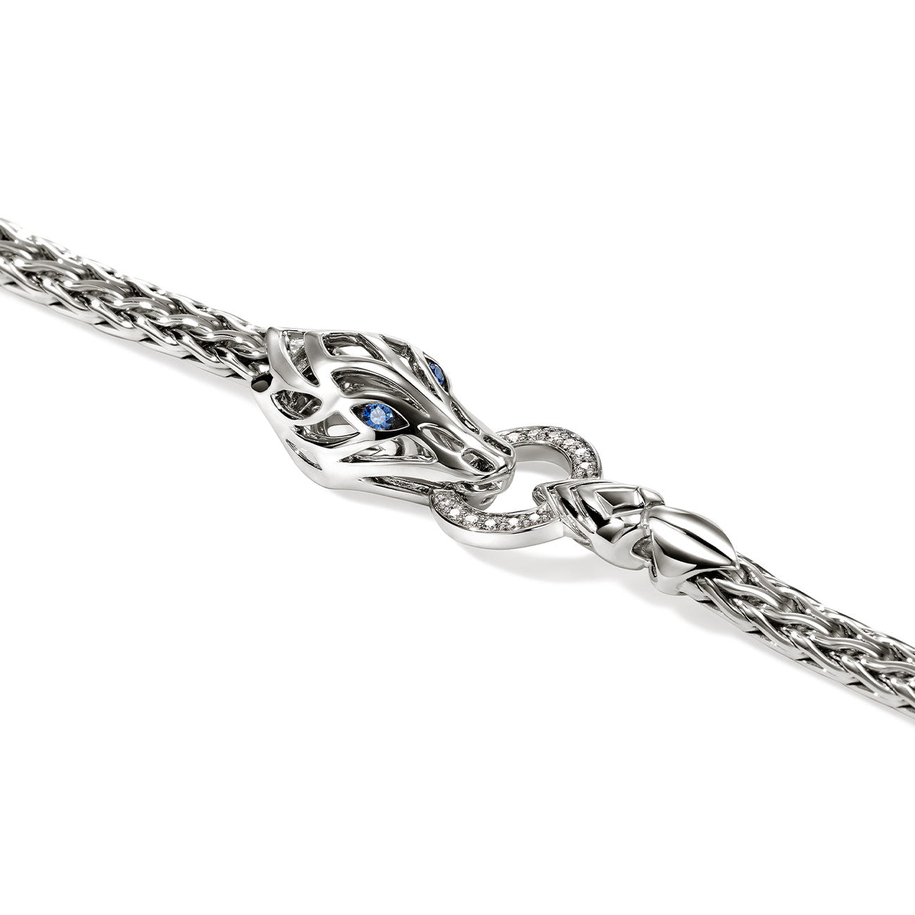 John Hardy Naga Diamond and Sapphire Dragon Chain Bracelet