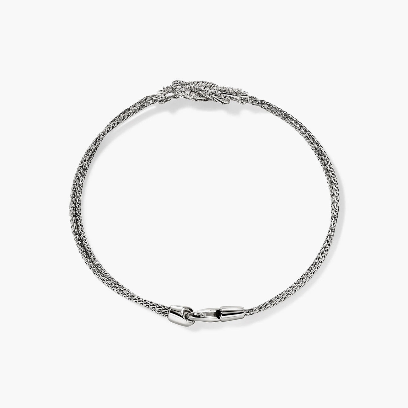 John Hardy Love Knot Pavé Diamond Bracelet in Sterling Silver