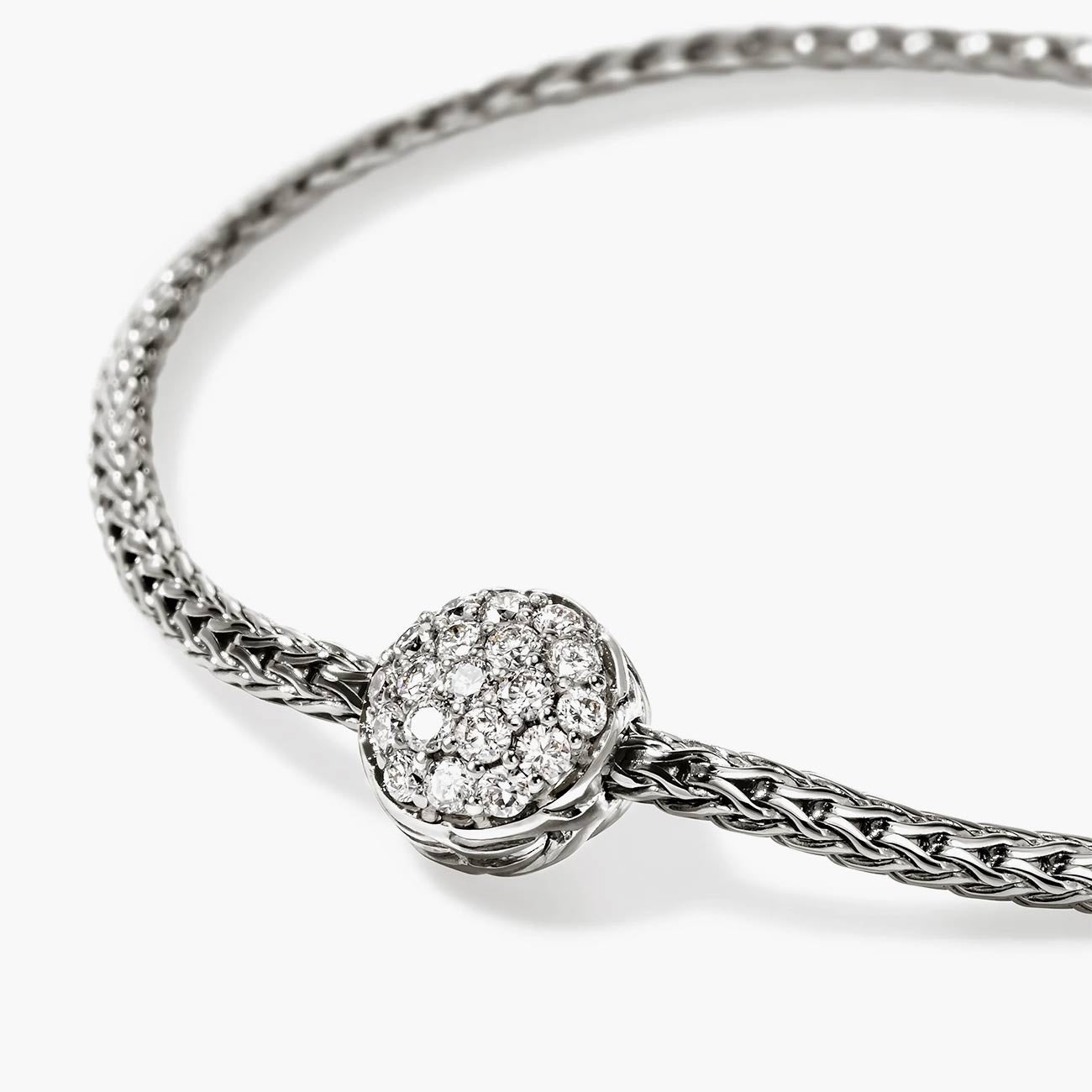 John Hardy Essential Diamond Pavé Bracelet in Sterling Silver