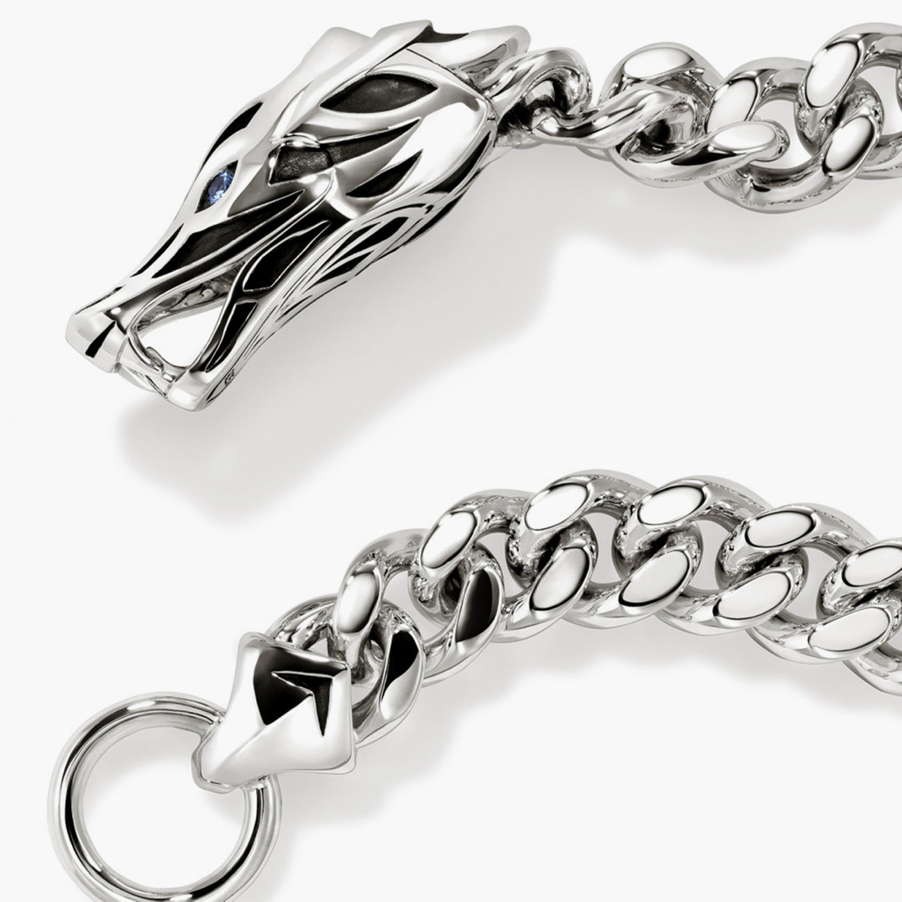 John Hardy Naga Silver Curb Chain Link Bracelet - 11mm