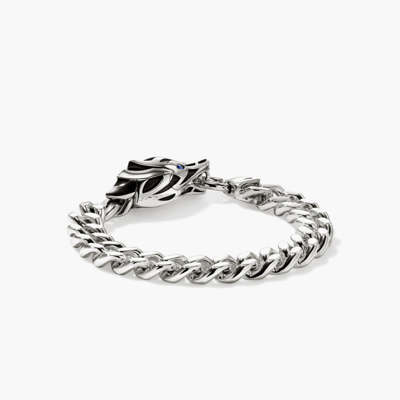 John Hardy Naga Silver Curb Chain Link Bracelet - 11mm