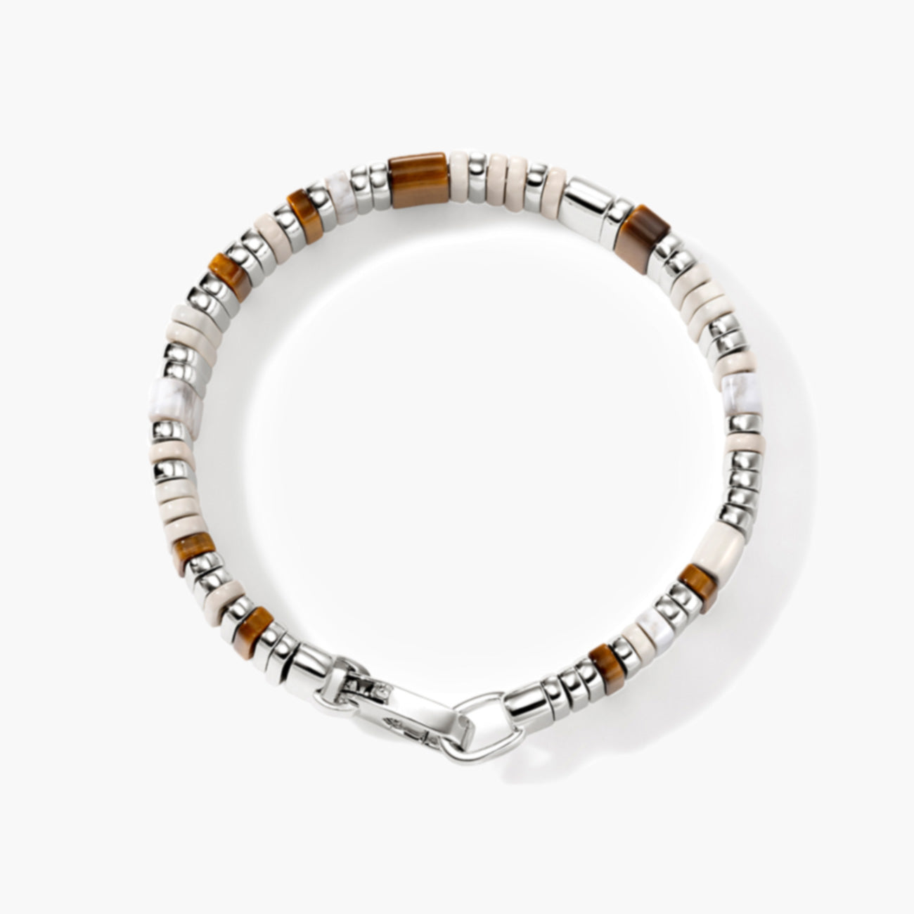 John Hardy Silver Colorblock 10mm Bracelet with Tiger Eye and Howlite