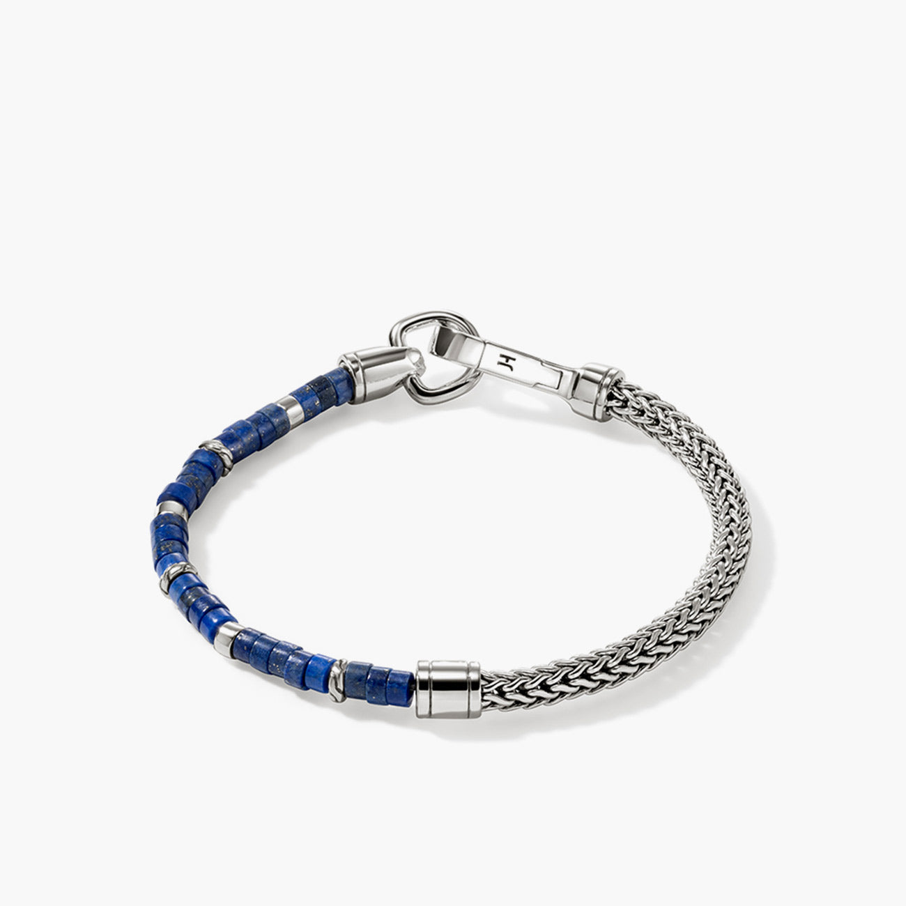 John Hardy Heishi Silver Chain Bracelet with Lapis Lazuli