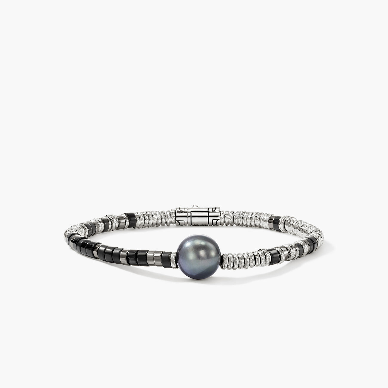 John Hardy Heishi Pearl and Black Onyx Beaded Bracelet