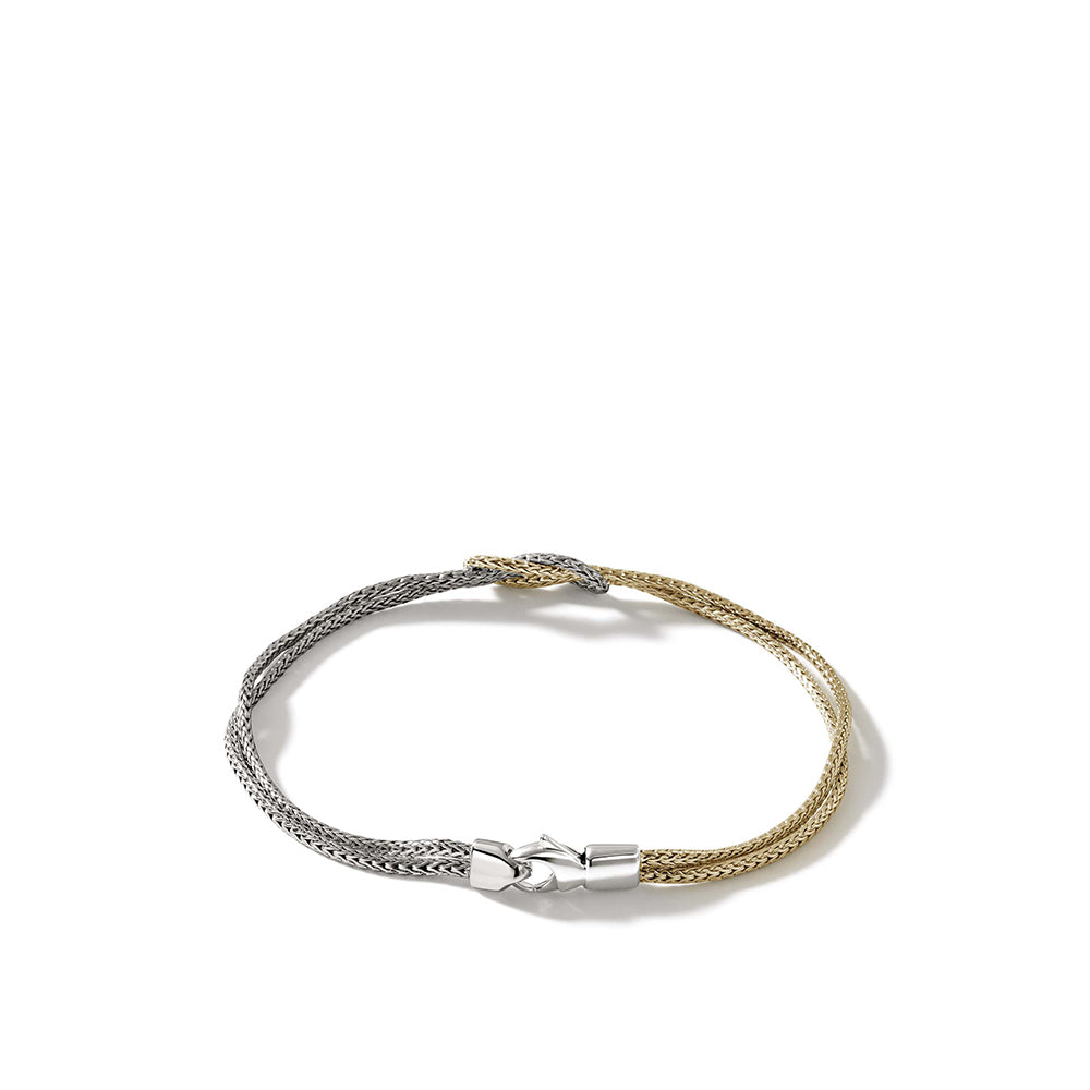 John Hardy Love Knot 14K Gold & Silver Double Row Bracelet