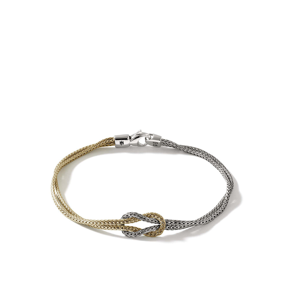 John Hardy Love Knot 14K Gold & Silver Double Row Bracelet
