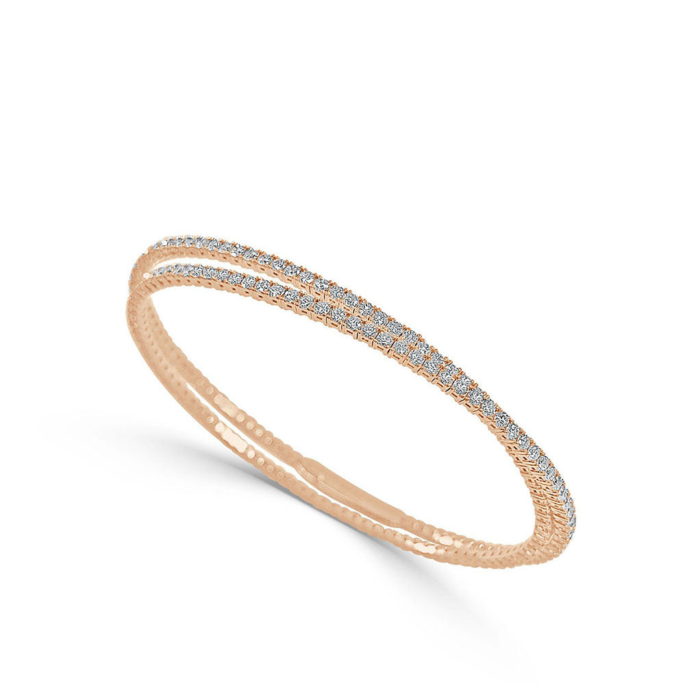 Diamond Double Row Flexible Bangle