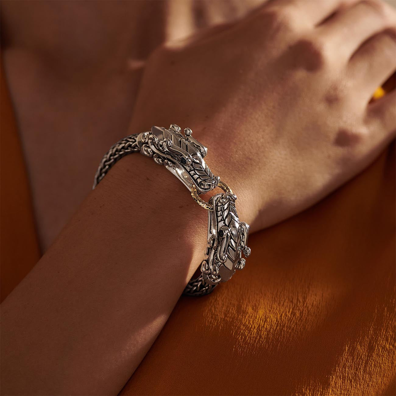 John Hardy Legends Naga Two Tone Double Dragon Bracelet