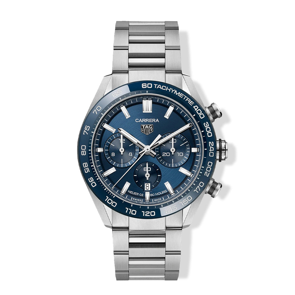 TAG Heuer Carrera 02 Blue Sport Chronograph Watch - 44mm