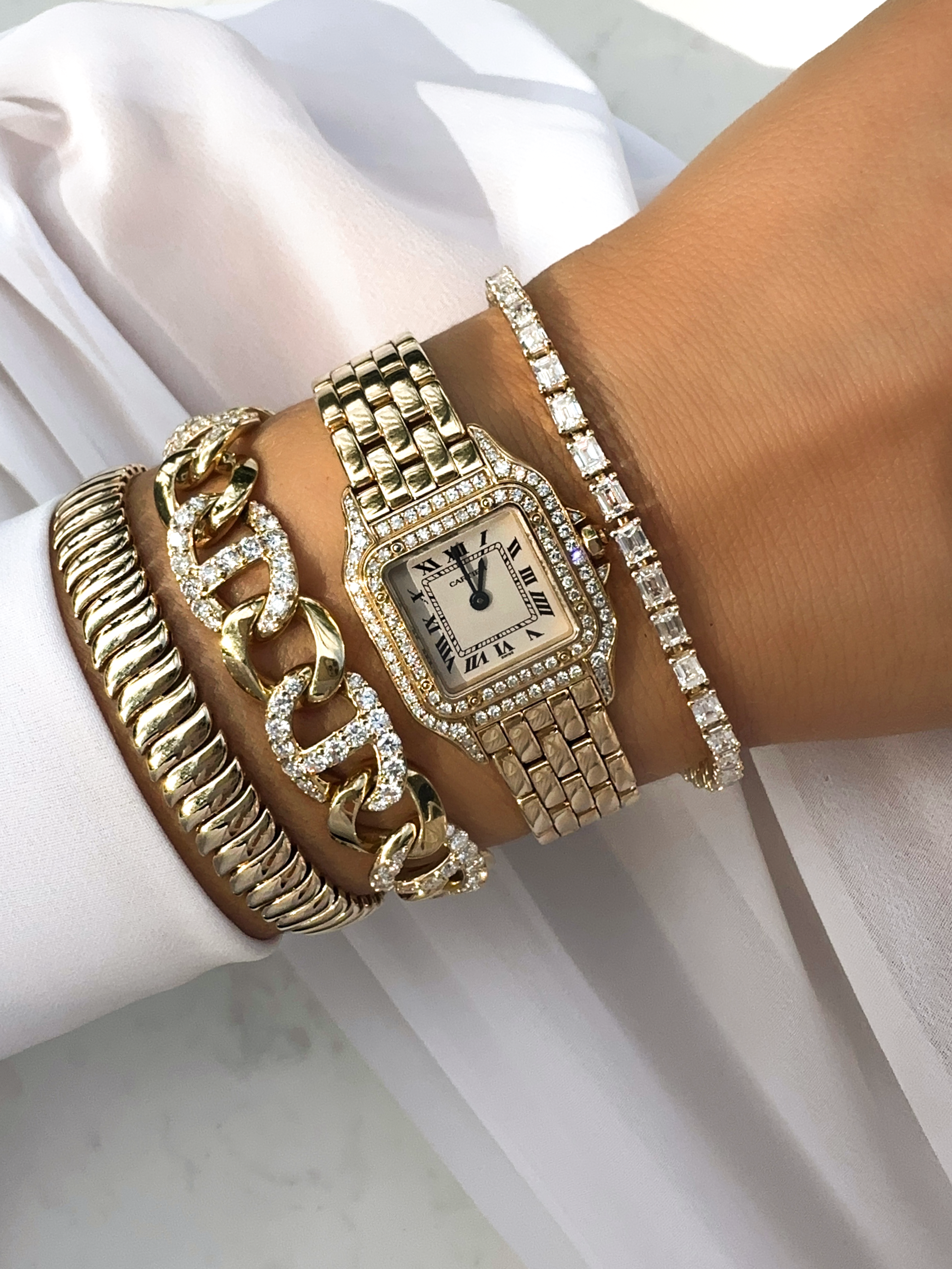 Private Label 18K Pave Anchor Link Bracelet