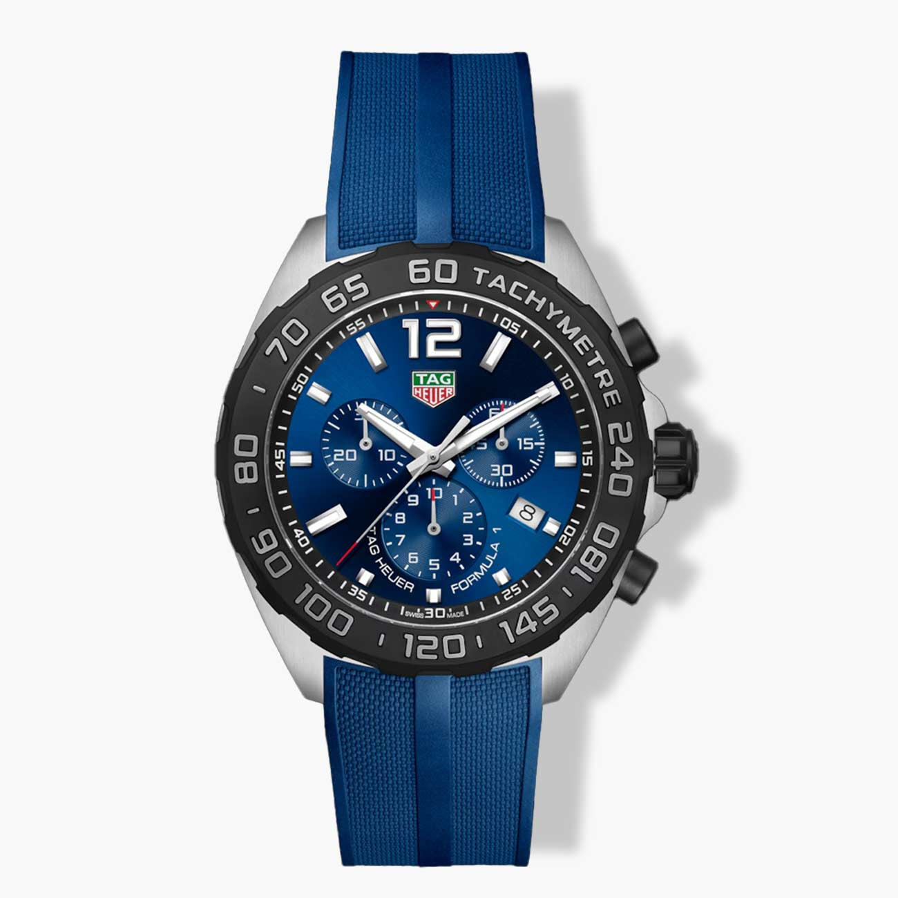 TAG Heuer Formula 1 Chronograph Quartz Blue Dial Black Bezel Rubber Strap - 43mm