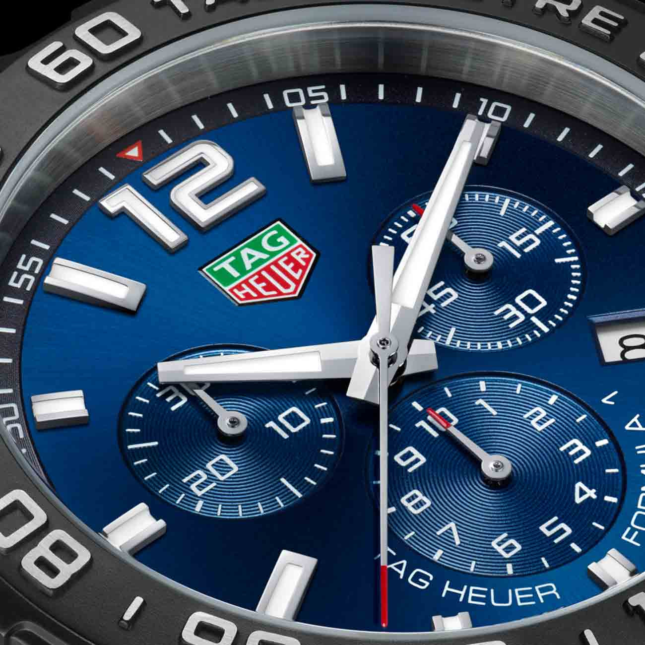 TAG Heuer Formula 1 Chronograph Quartz Blue Dial Black Bezel Rubber Strap - 43mm