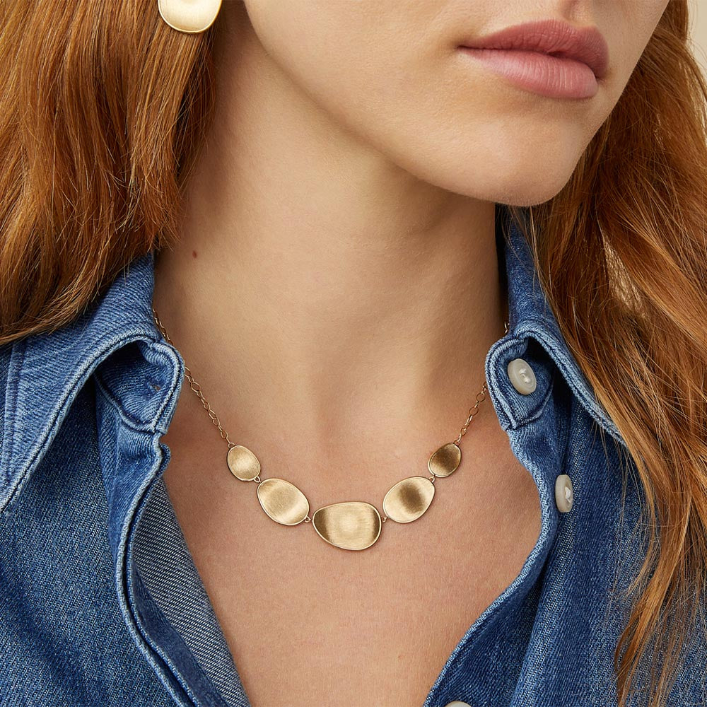 Marco Bicego Lunaria Yellow Gold 5 Leaf Necklace