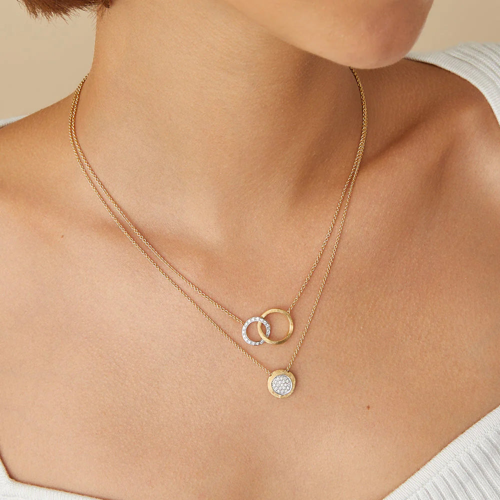 Marco Bicego Jaipur Link 18kt Yellow Gold & Diamond Circles Necklace