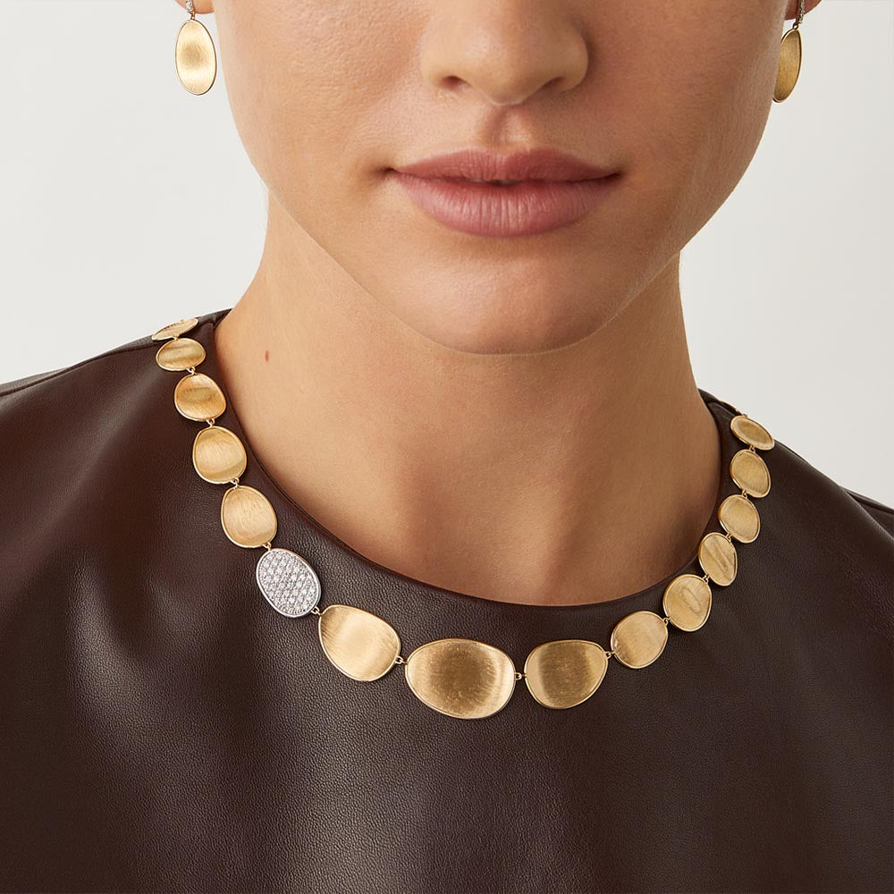 Marco Bicego Lunaria Diamond Leaf Necklace