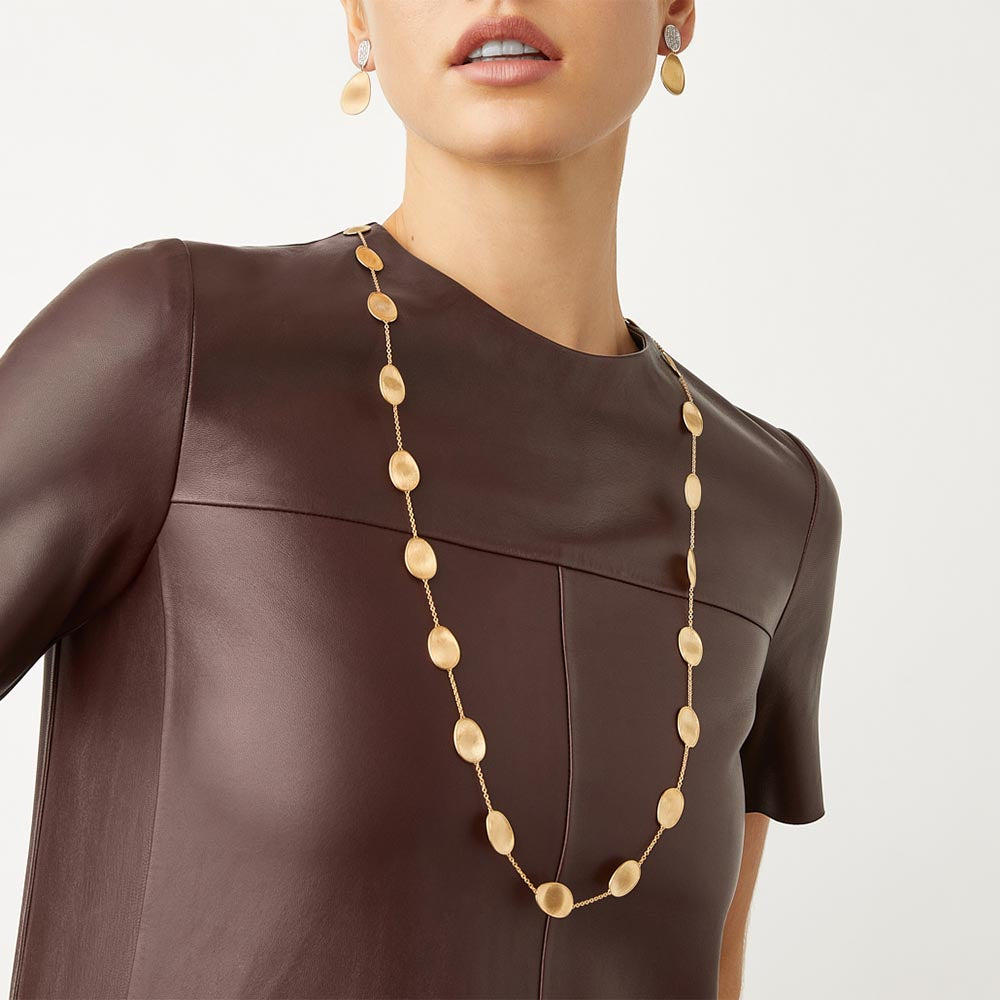 Marco Bicego Lunaria Long Yellow Gold Station Necklace