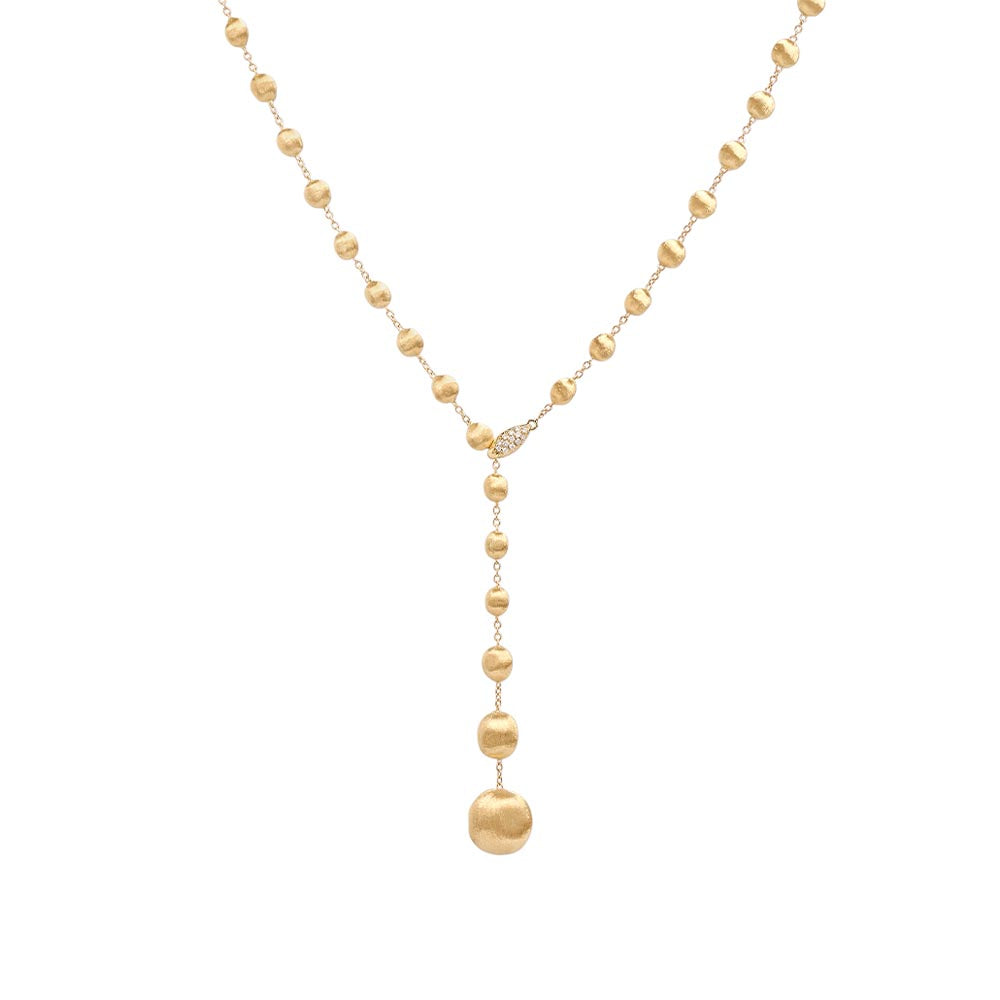 Marco Bicego Africa Constellation Yellow Gold & Diamond Lariat Necklace
