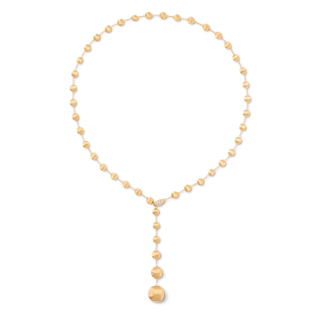 Marco Bicego Africa Constellation Yellow Gold & Diamond Lariat Necklace