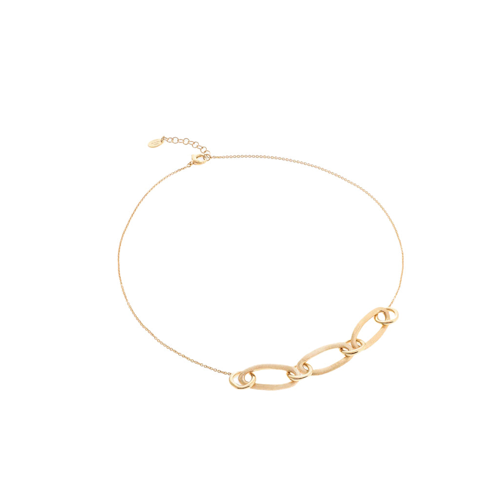 Marco Bicego Jaipur Link Mixed Link Half Collar Necklace in Yellow Gold