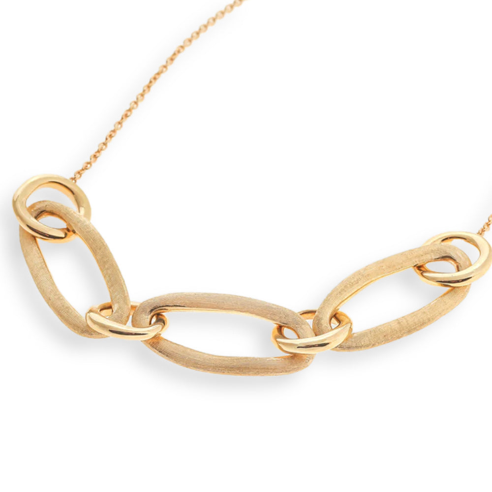 Marco Bicego Jaipur Link Mixed Link Half Collar Necklace in Yellow Gold