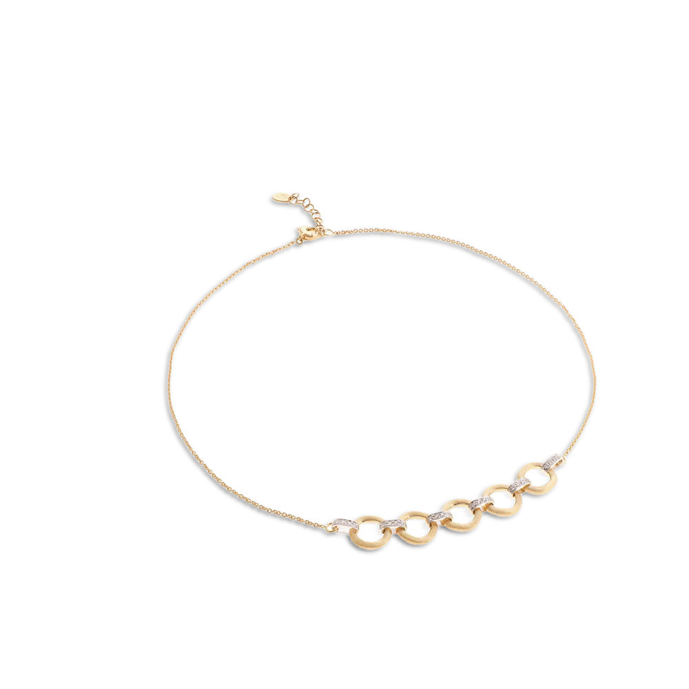 Marco Bicego Jaipur Link Two-Tone Four-Link Diamond Half Collar Necklace