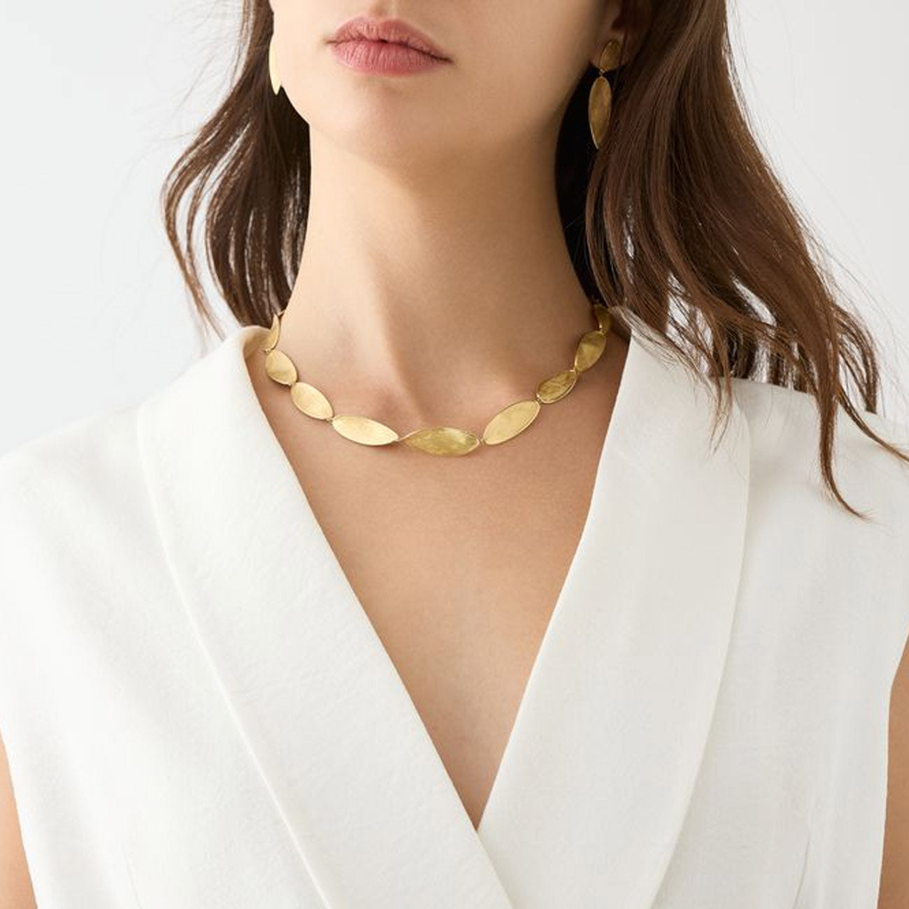 Marco Bicego Lunaria Twist Gold Leaf Necklace