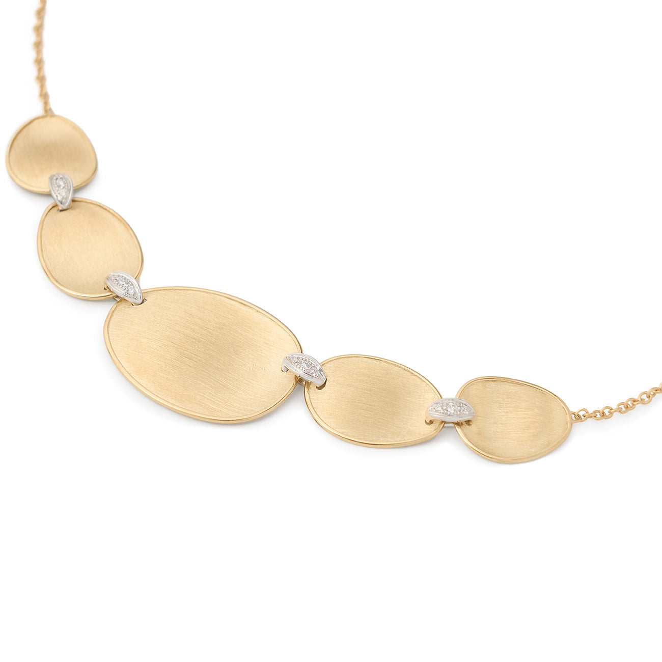 Marco Bicego Lunaria Yellow Gold Graduated Diamond Necklace