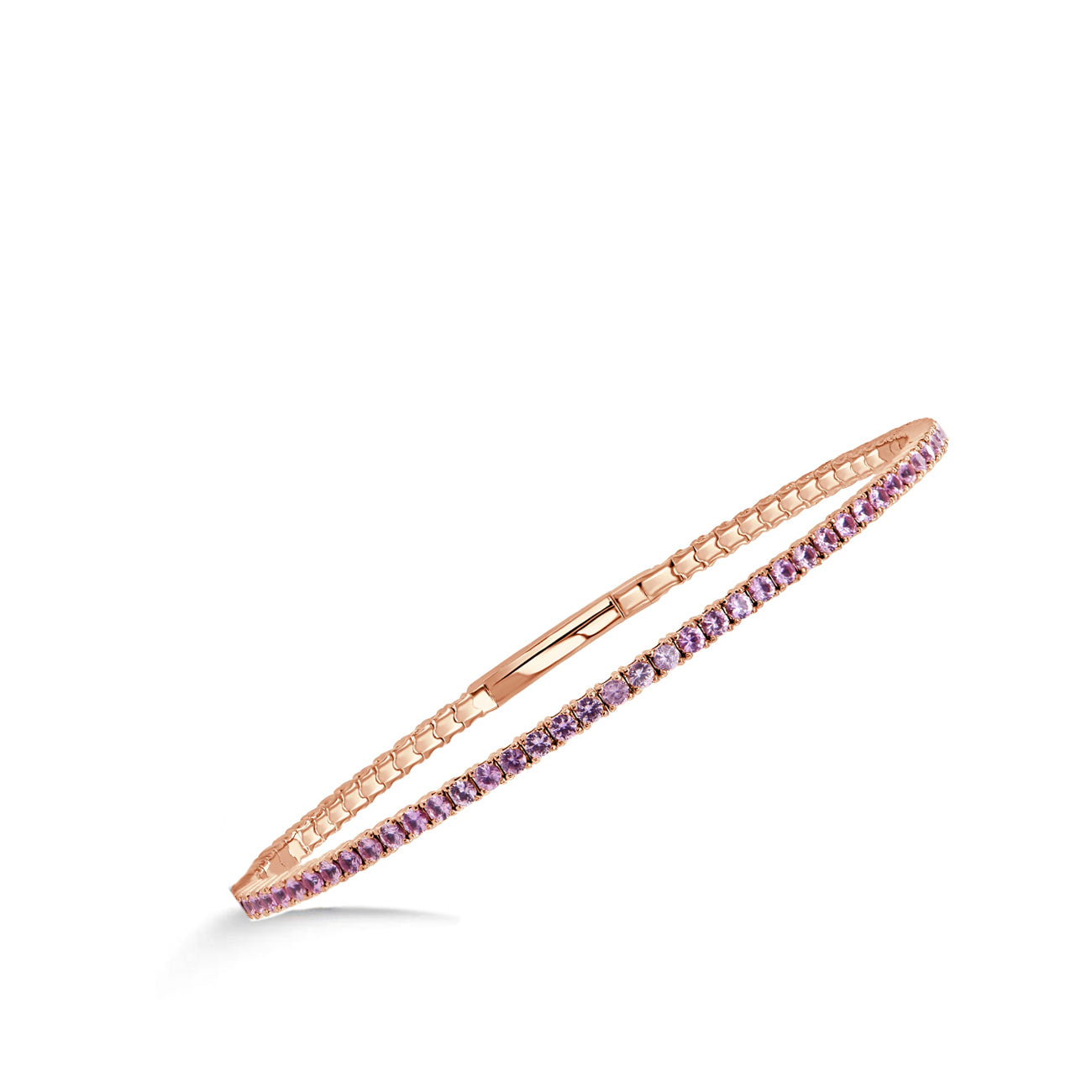 Pink Sapphire Flexible Bangle Bracelet