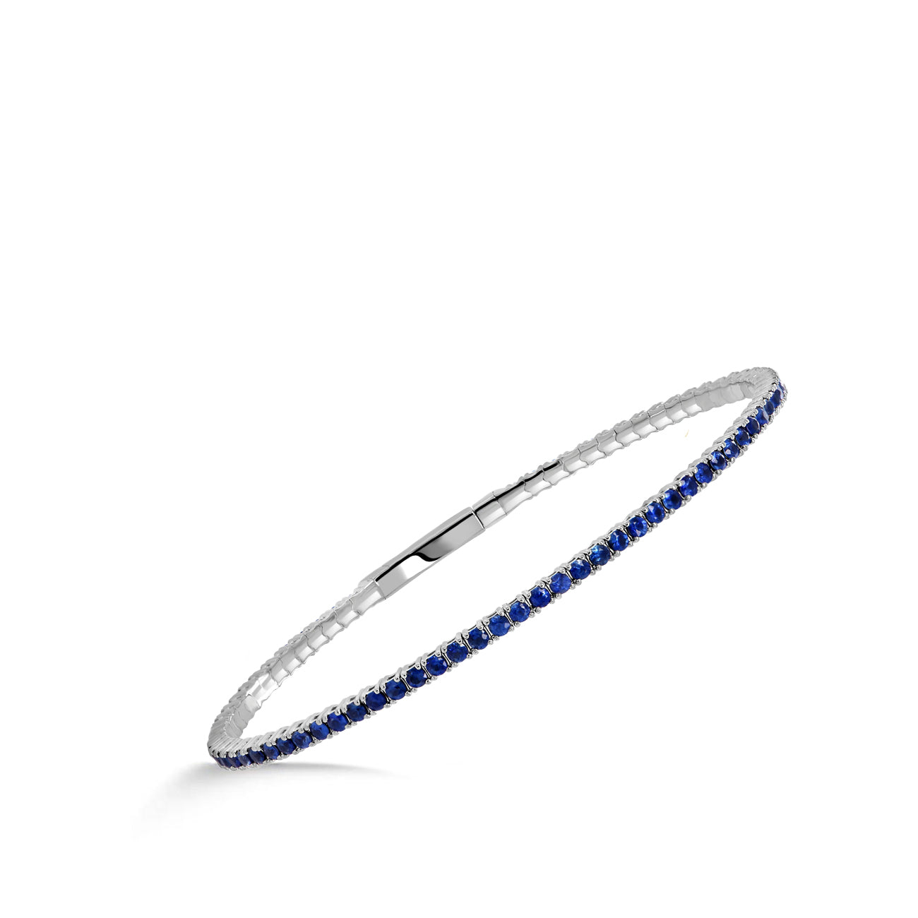 Blue Sapphire Flexible Bangle Bracelet