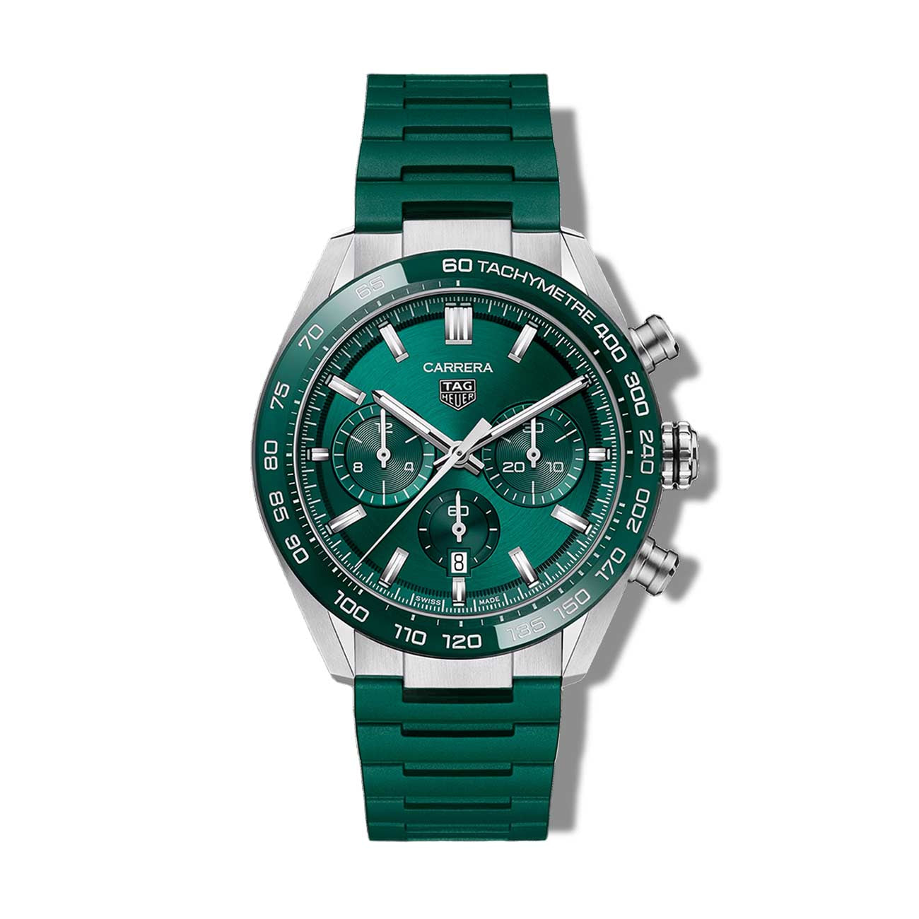 Tag Heuer Carrera Calibre Heuer 02 Automatic Chronograph Green Rubber Bracelet - 44mm