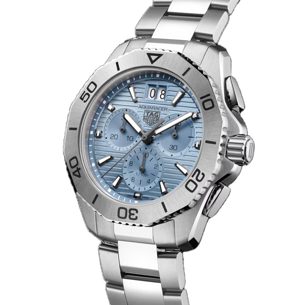 TAG Heuer Aquaracer Professional 200 Date Stainless Steel Chronograph Blue Dial Watch - 40mm