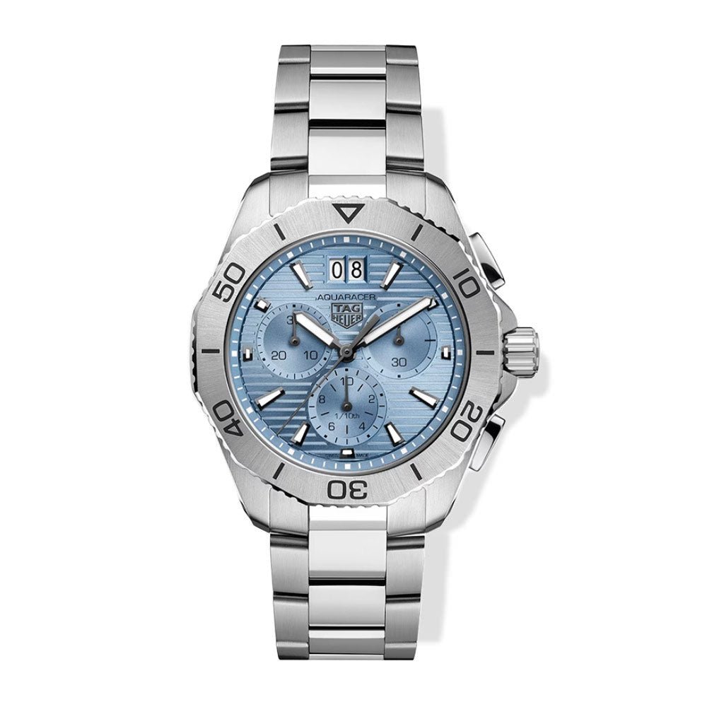TAG Heuer Aquaracer Professional 200 Date Stainless Steel Chronograph Blue Dial Watch - 40mm