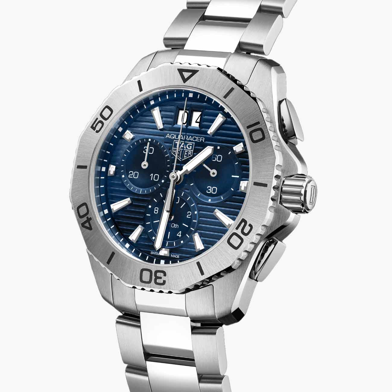 TAG Heuer Aquaracer Professional 200 Stainless Steel Chronograph Blue Dial Watch - 40mm