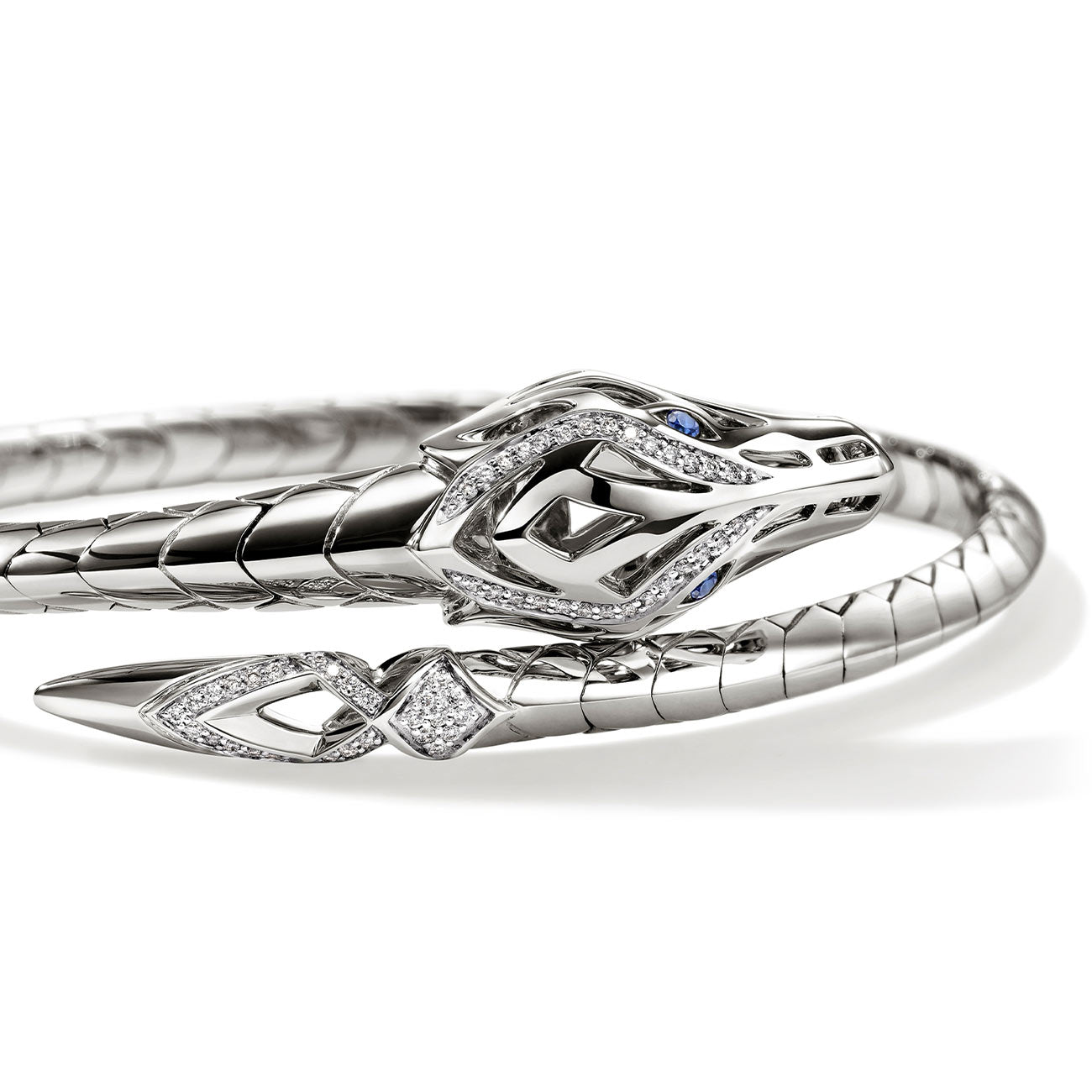 John Hardy Naga Sapphire and Diamond Dragon Cuff Bracelet