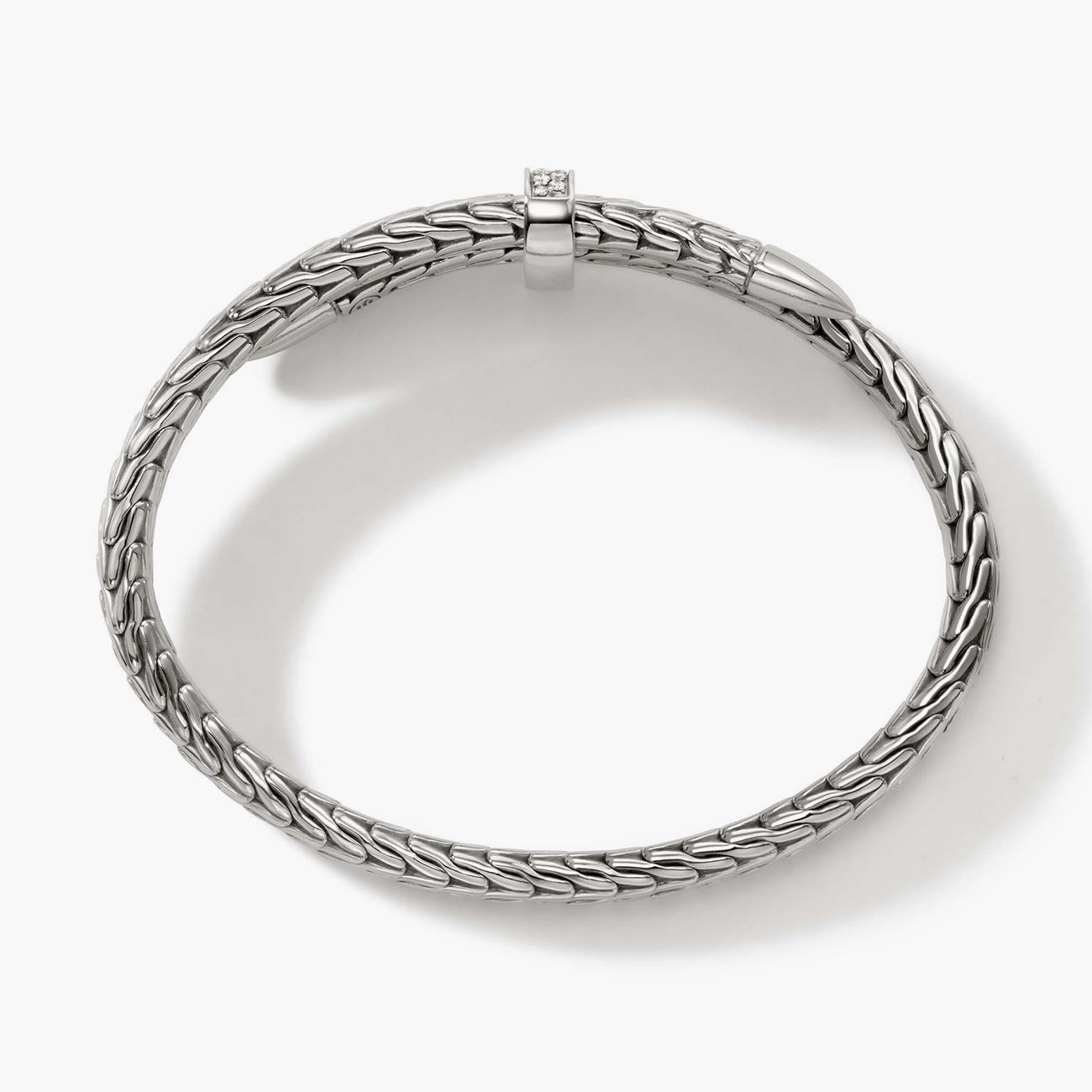 John Hardy Spear Pave Diamond Bypass Flex Cuff