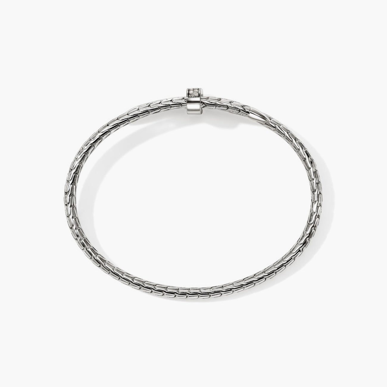John Hardy Spear Slim Diamond Flex Cuff in Sterling Silver