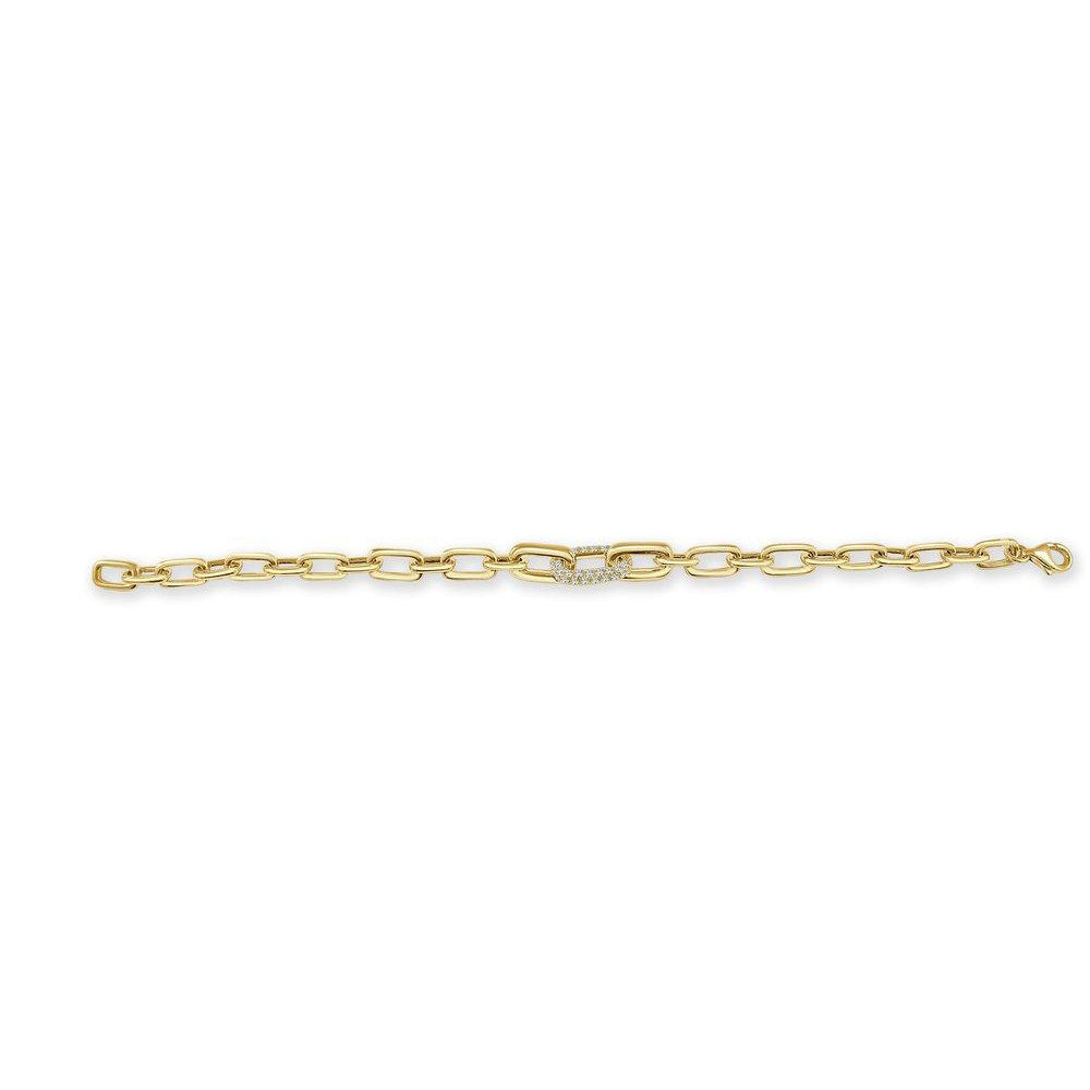 Single Diamond Link Gold Bracelet