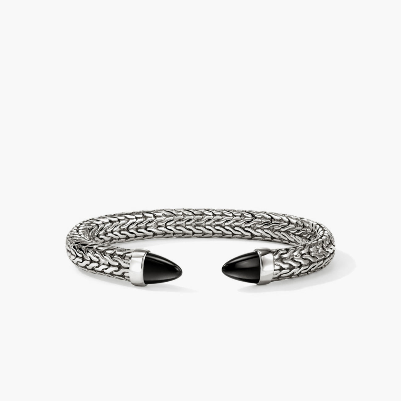 John Hardy Spear 50 Black Onyx Silver Flex Cuff