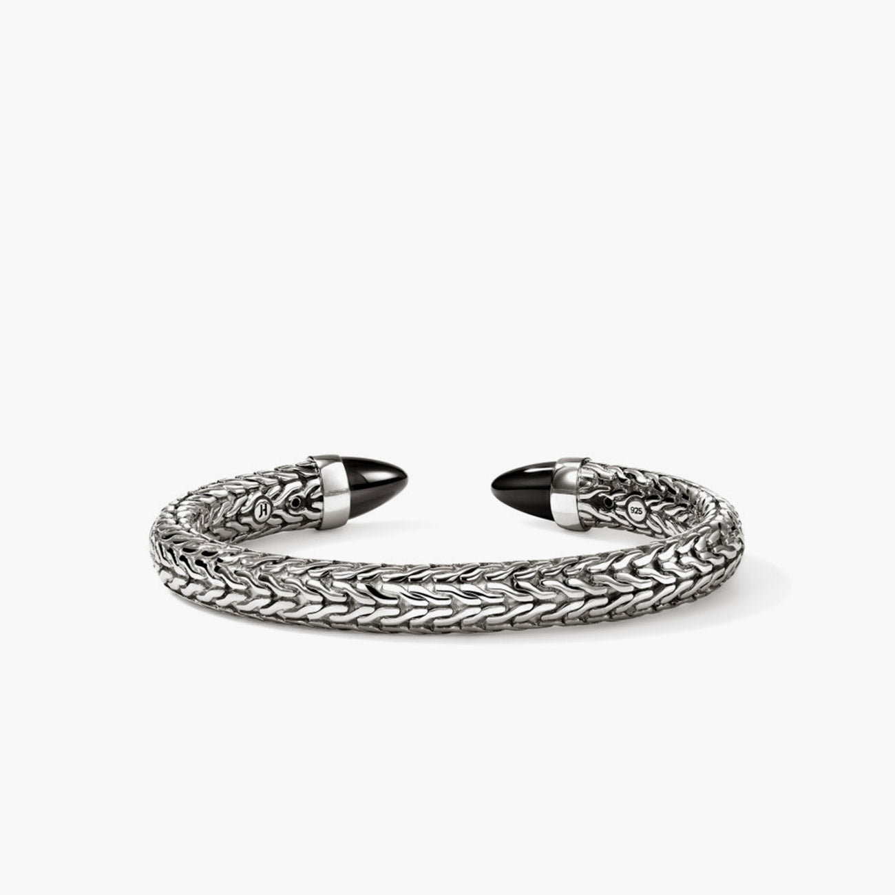 John Hardy Spear 50 Black Onyx Silver Flex Cuff