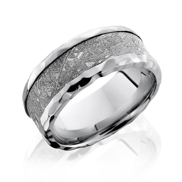 Lashbrook Meteorite Cobalt Chrome 9mm Rock Beveled Edge Flat Band