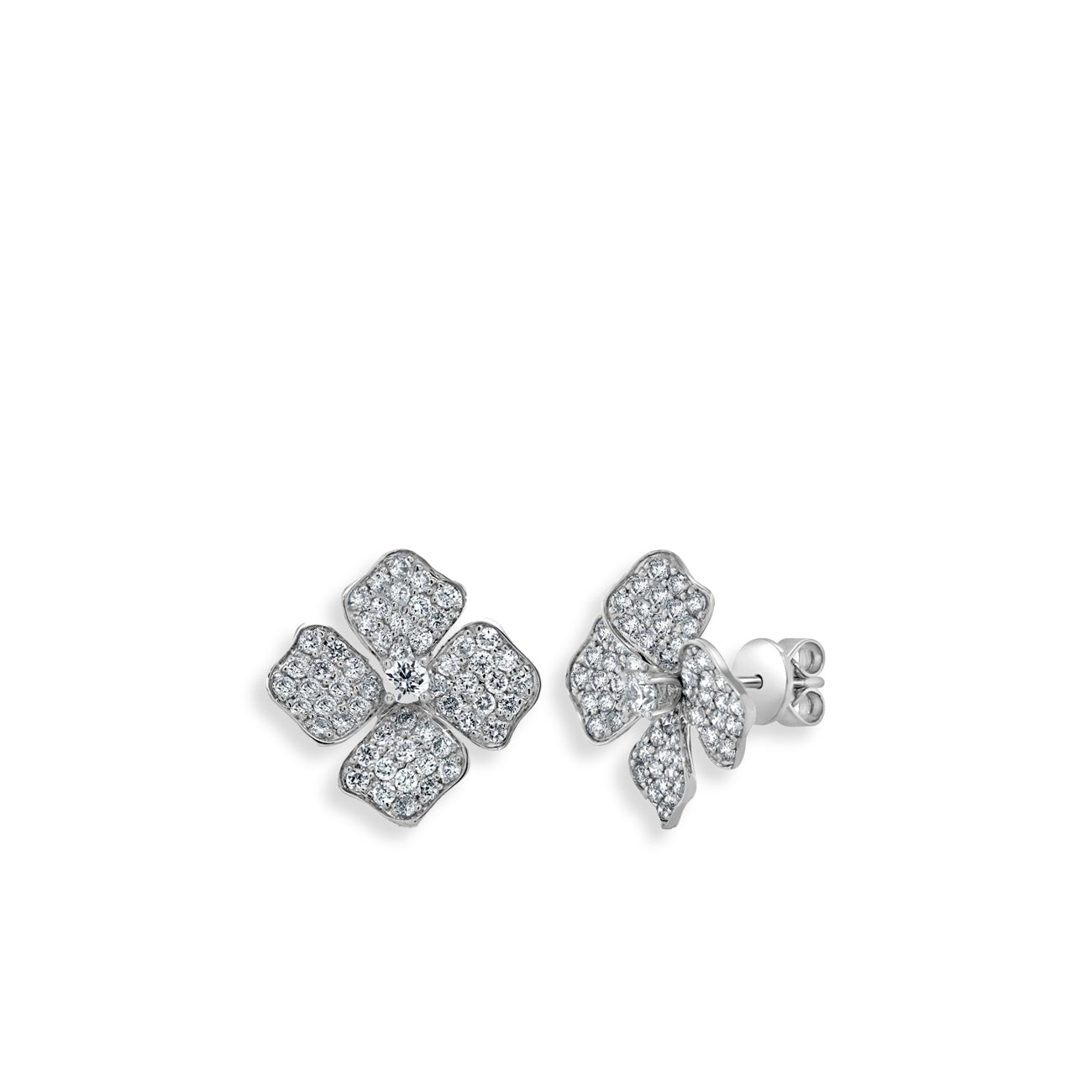 Flower Diamond Stud Earrings