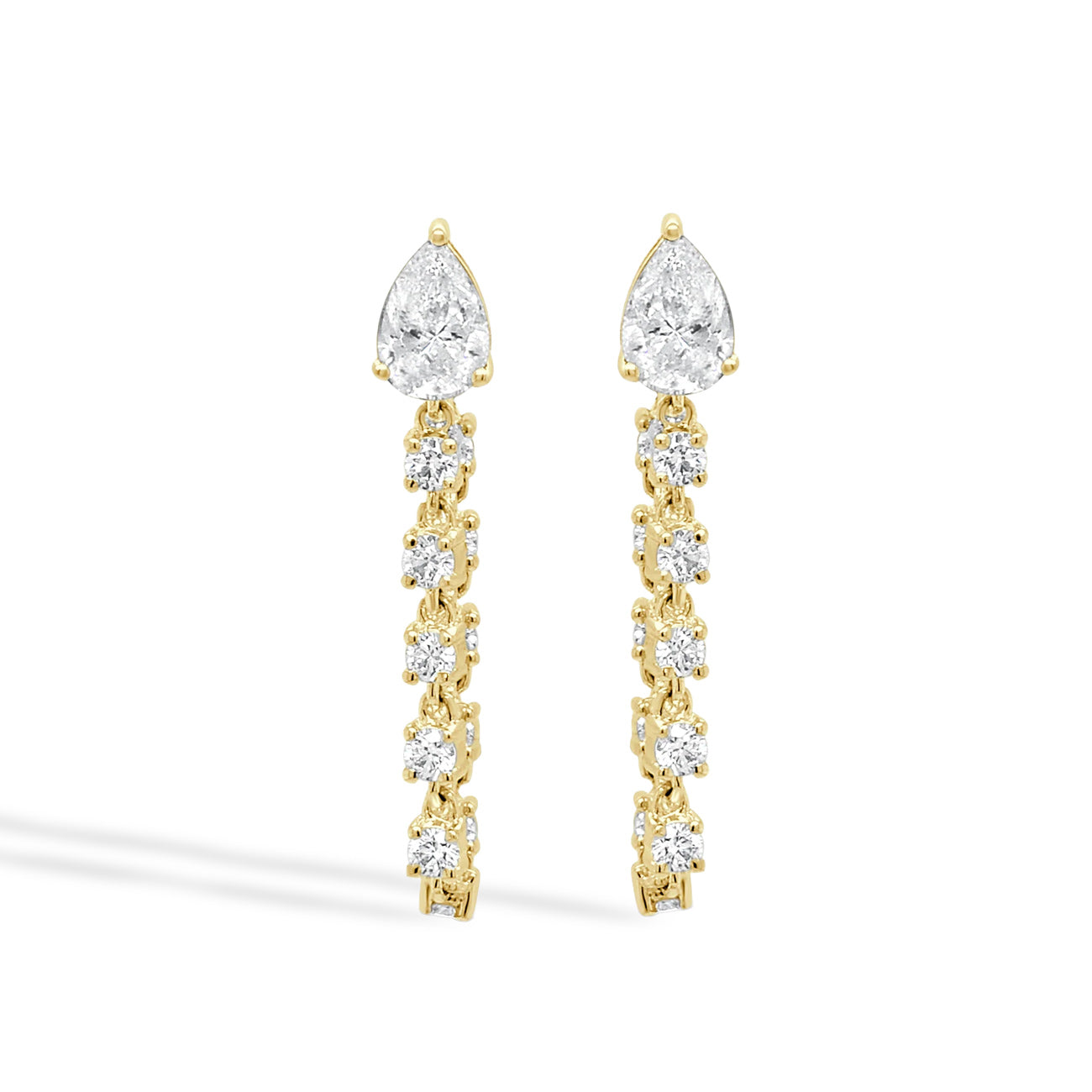 Diamond Chain Drop Earrings