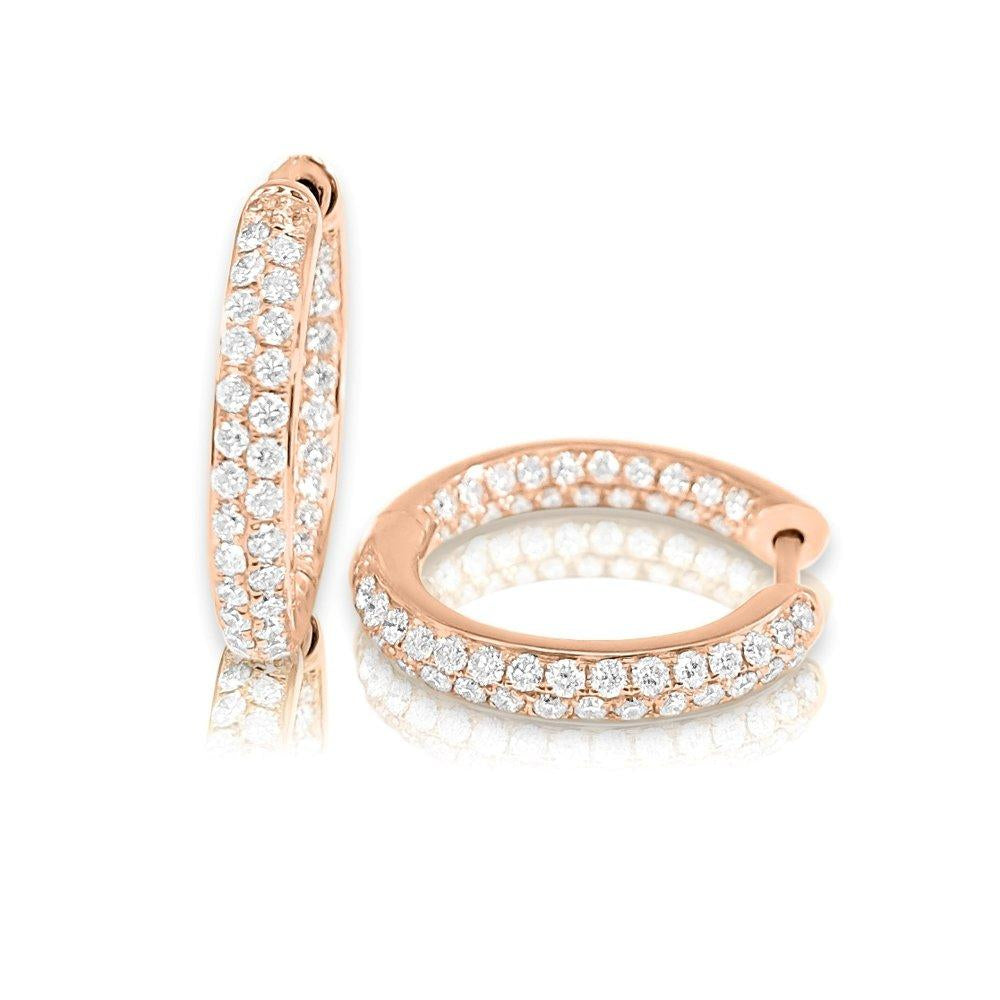 Pave Diamond Inside Out Hoop Earrings