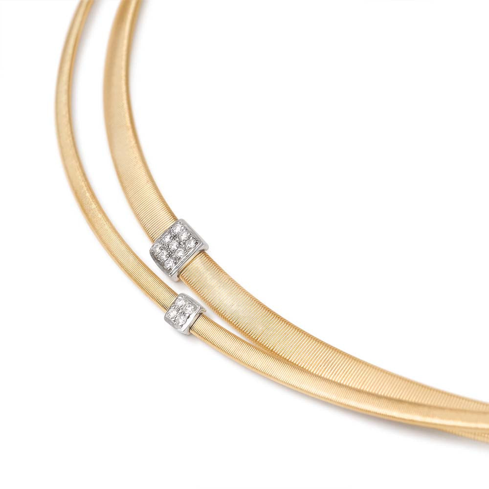 Marco Bicego Masai Yellow Gold Two Strand Diamond Necklace