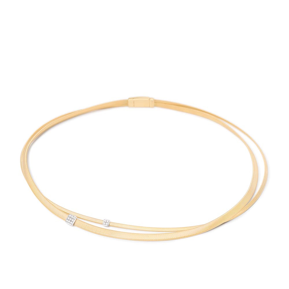 Marco Bicego Masai Yellow Gold Two Strand Diamond Necklace