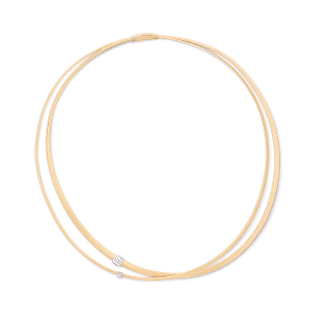 Marco Bicego Masai Yellow Gold Two Strand Diamond Necklace