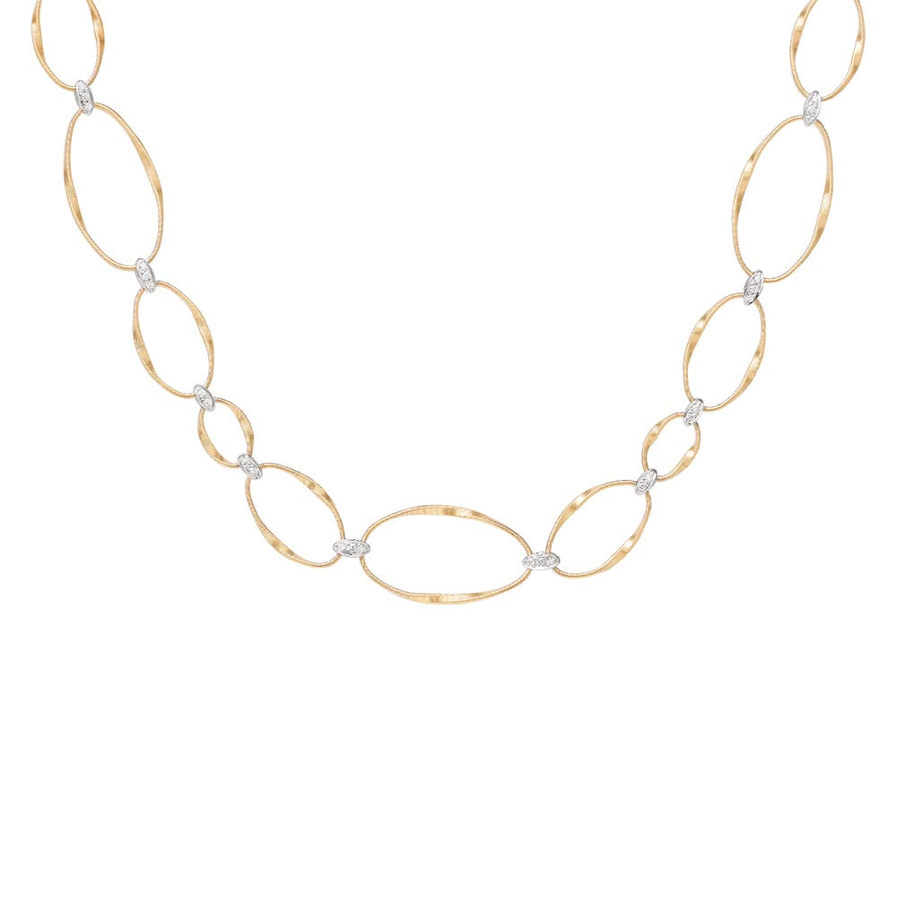 Marco Bicego Marrakech Onde Flat Link Diamond Collar Necklace