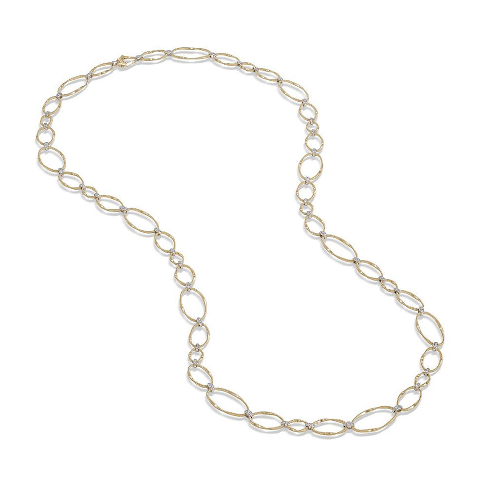 Marco Bicego Marrakech Onde Flat Link Long Diamond Necklace